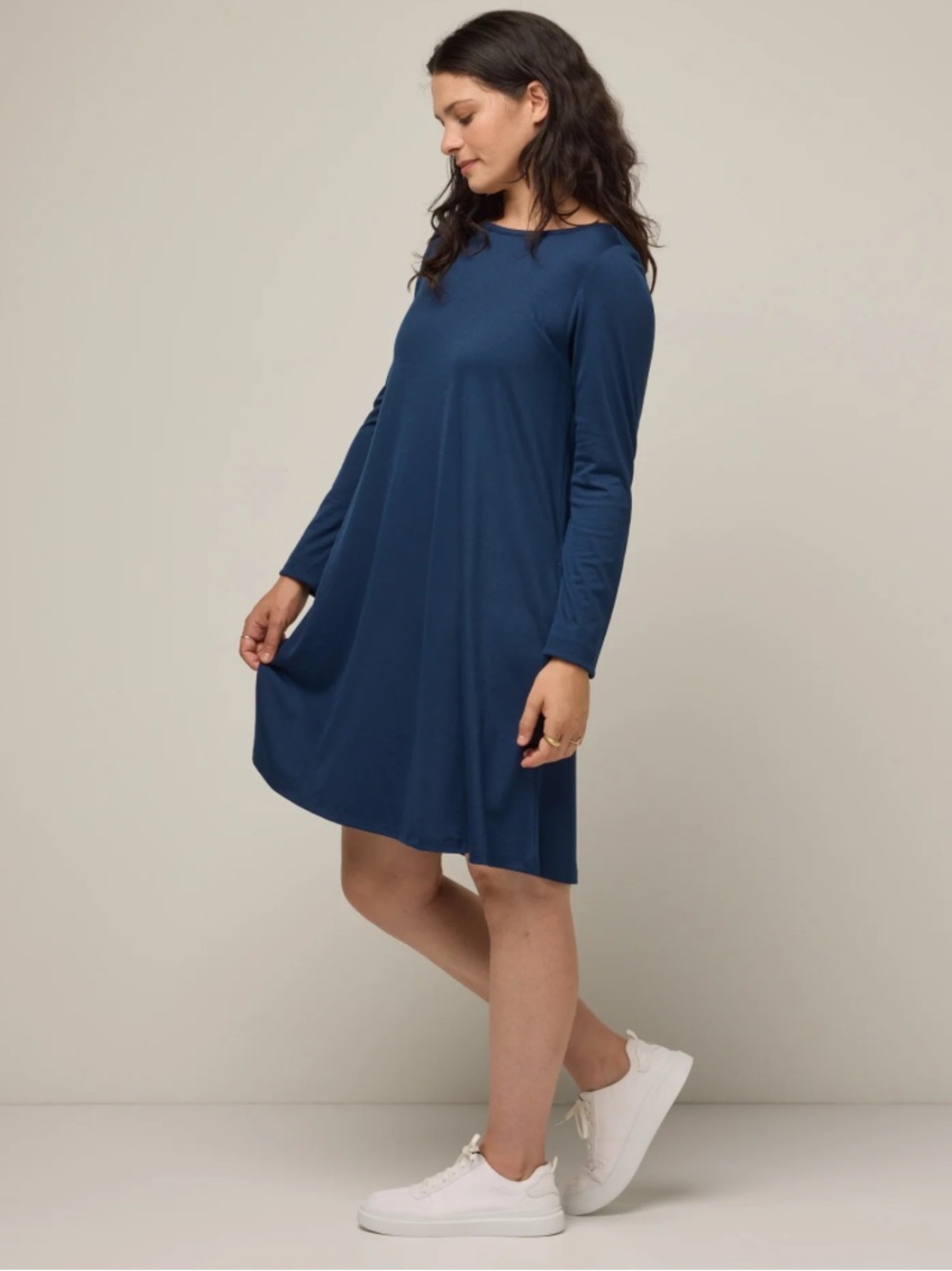 Wool And Wool& Rowena Swing Dress Marine Blue size medium long